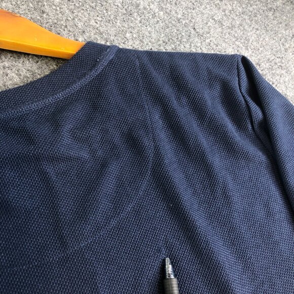 Tommy Bahama Shirt Mens Medium Navy Waffle Knit Long Sleeve Crewneck Marlin Logo - Picture 8 of 9